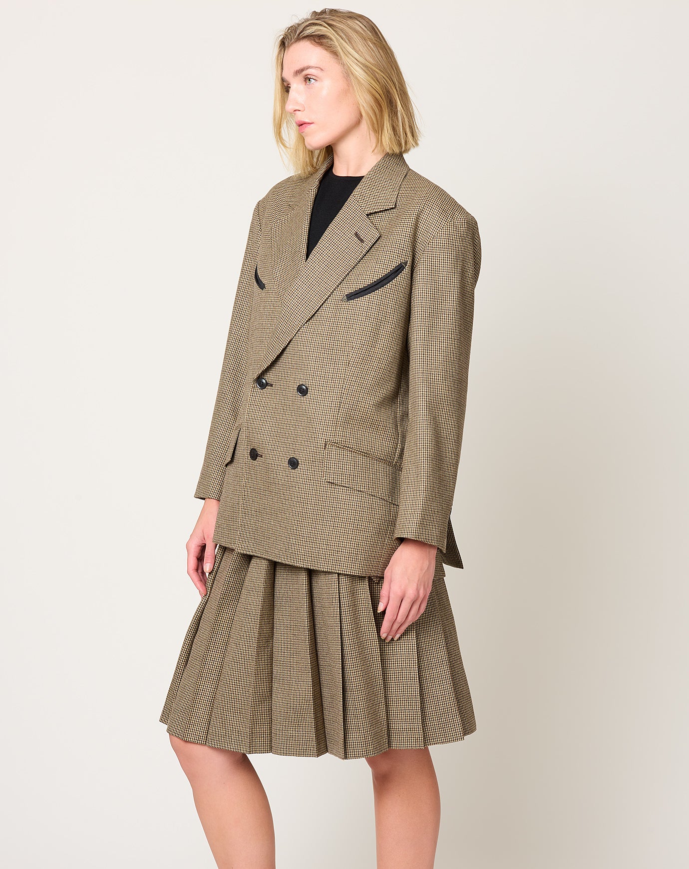 TOGA Archives Wool Check Jacket in Brown