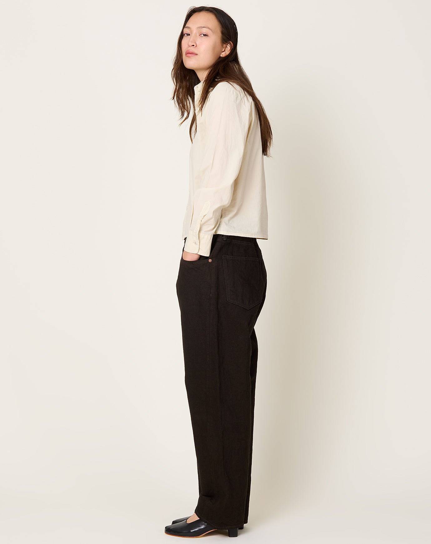 Yoko Sakamoto 5 Pocket Easy Pants in Kakishibu