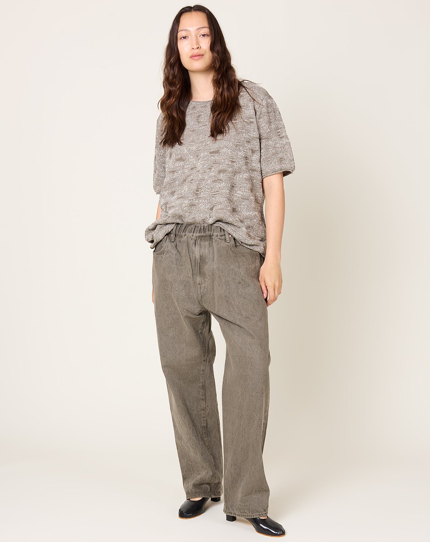 Yoko Sakamoto 5 Pocket Straight Pants in Mugwort