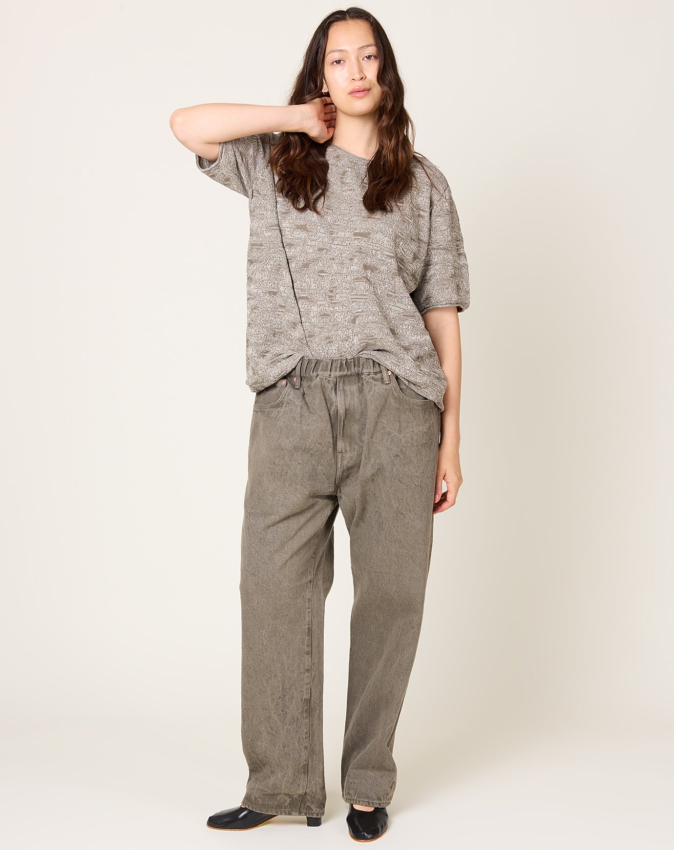 Yoko Sakamoto 5 Pocket Straight Pants in Mugwort