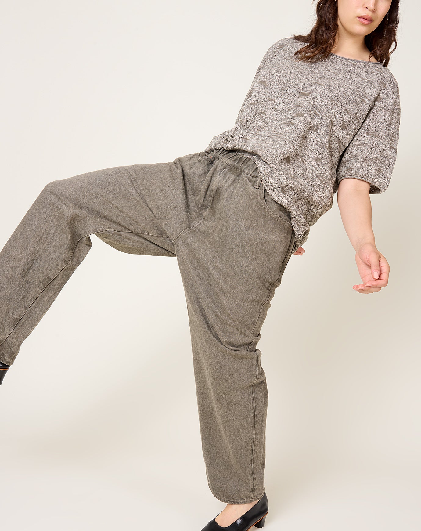 Yoko Sakamoto 5 Pocket Straight Pants in Mugwort