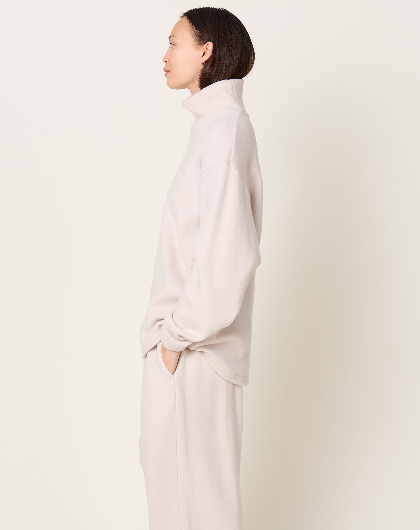 Yoko Sakamoto High Neck Pullover in Ecru