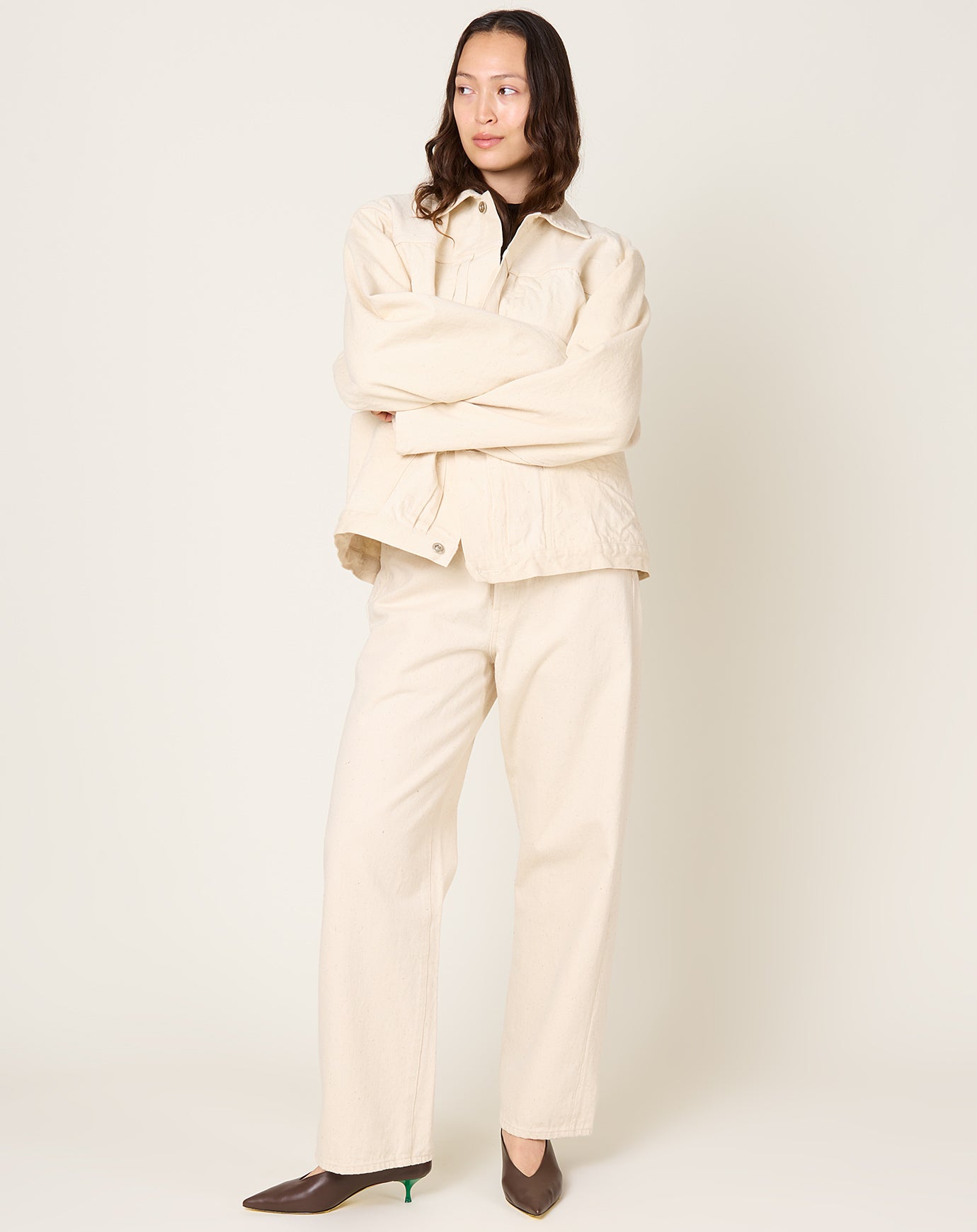 Yoko Sakamoto Pleats Jacket in Ecru
