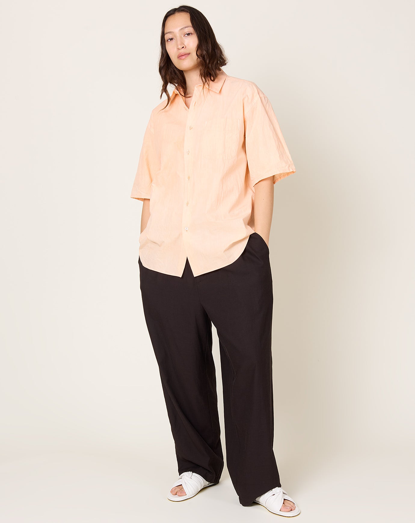 Yoko Sakamoto Regular Collar S/S Shirt in Vermillion