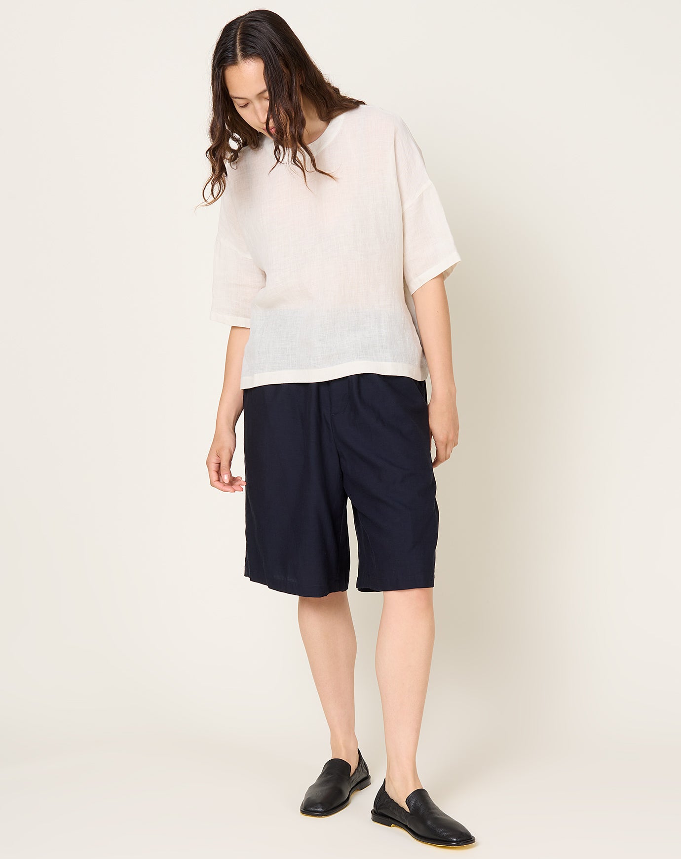 Yoko Sakamoto Relax Easy Shorts in Navy