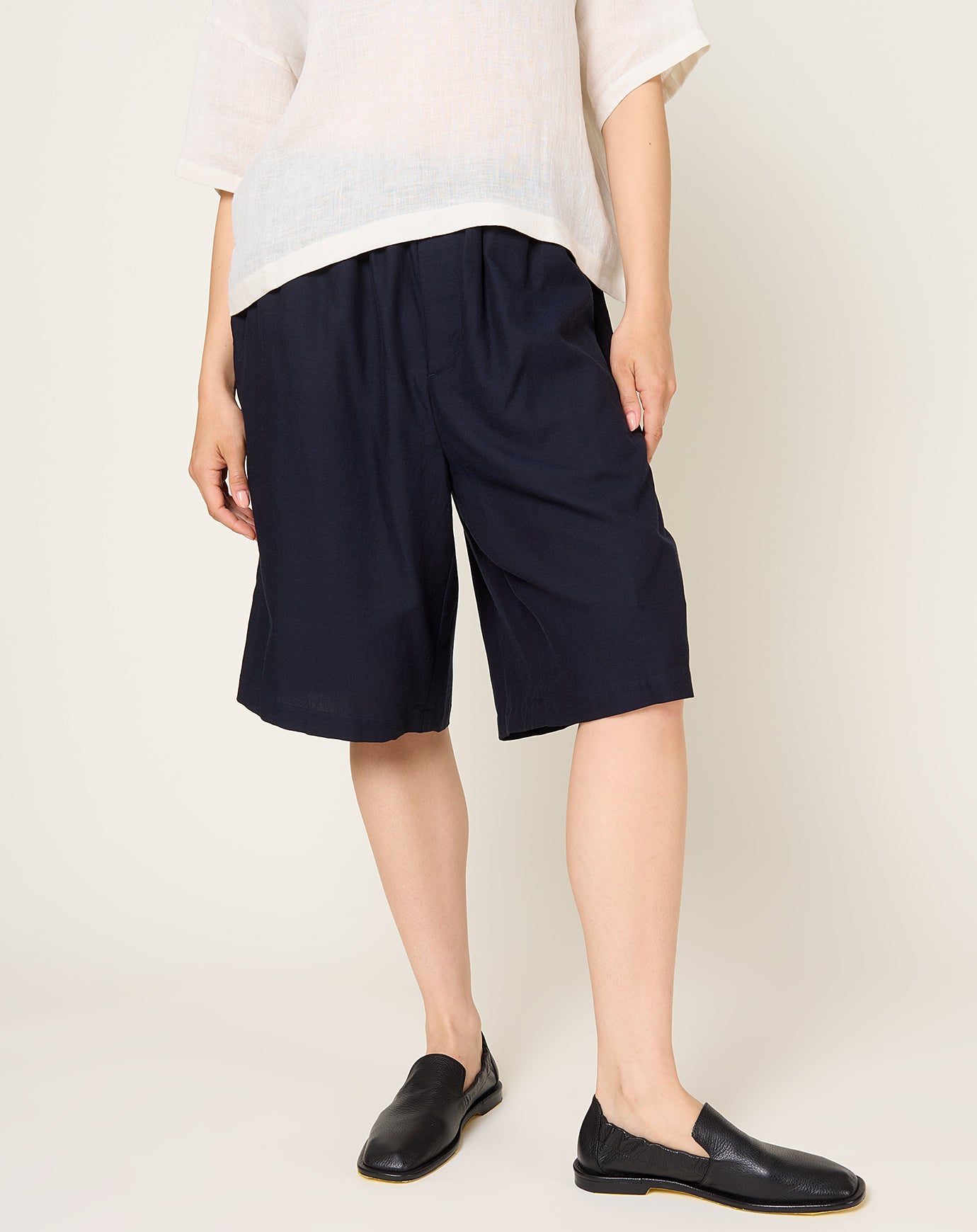 Yoko Sakamoto Relax Easy Shorts in Navy