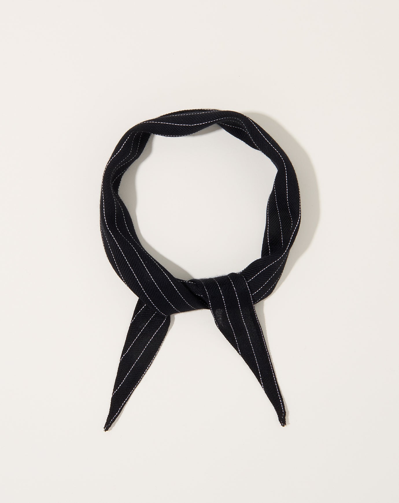 Yoko Sakamoto Silk Wool Short Scarf in Black