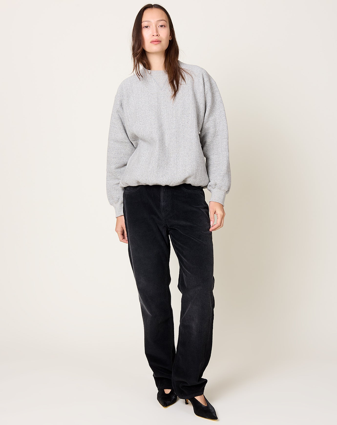 Yoko Sakamoto Tsuriami Athletic Sweater in Heather Grey