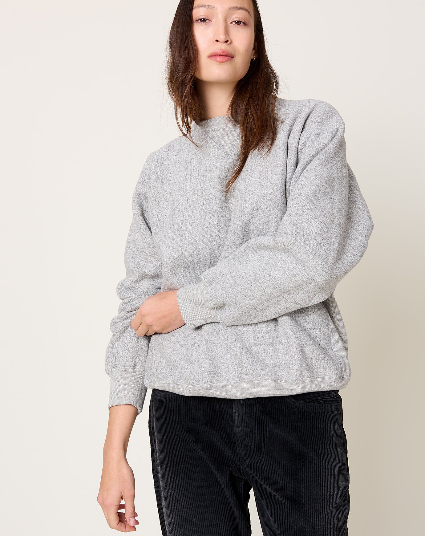 Yoko Sakamoto Tsuriami Athletic Sweater in Heather Grey