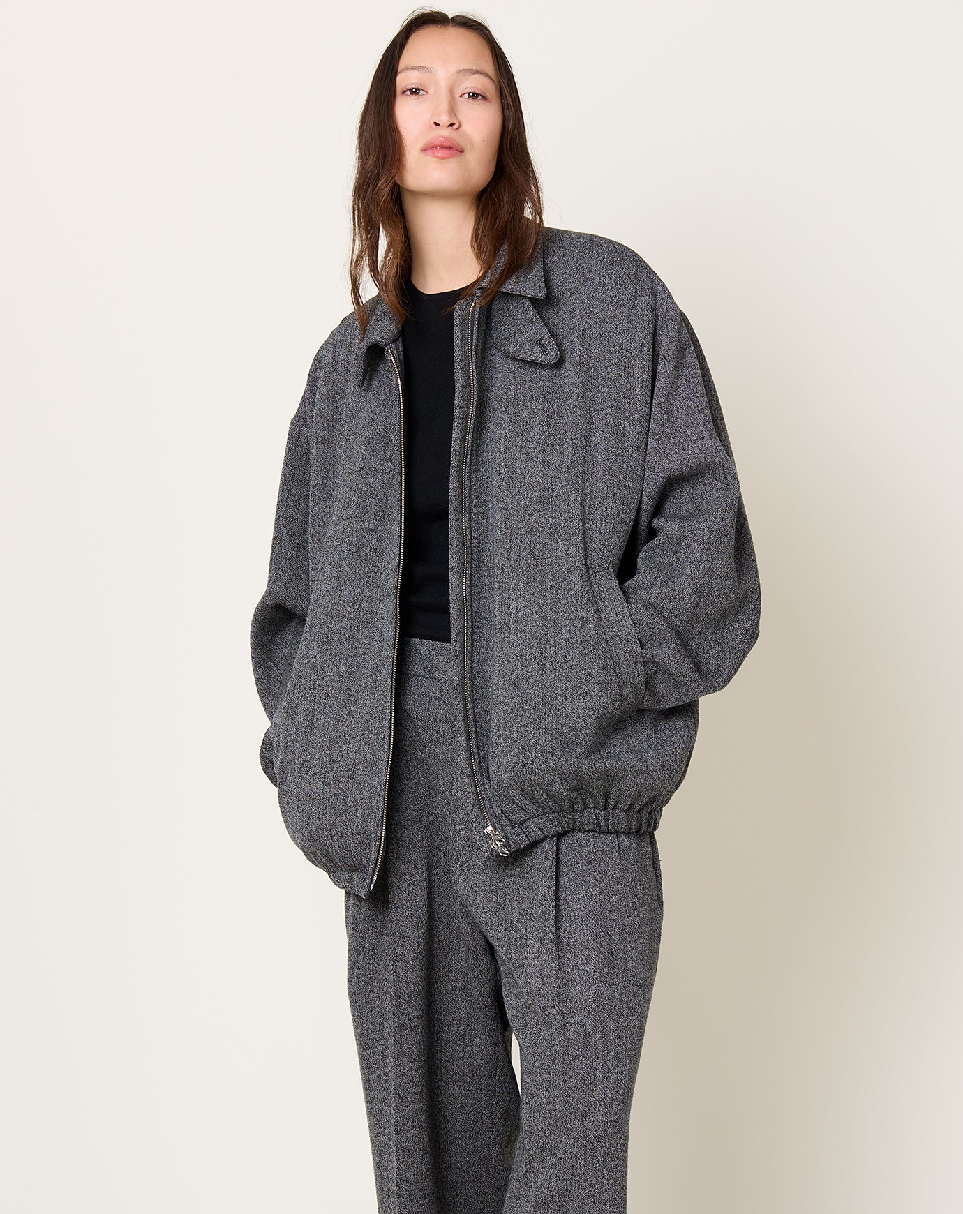 Yoko Sakamoto Whipcord Oversized Zip Blouson
