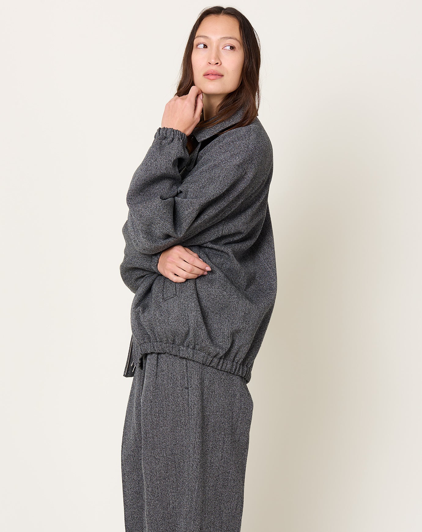 Yoko Sakamoto Whipcord Oversized Zip Blouson