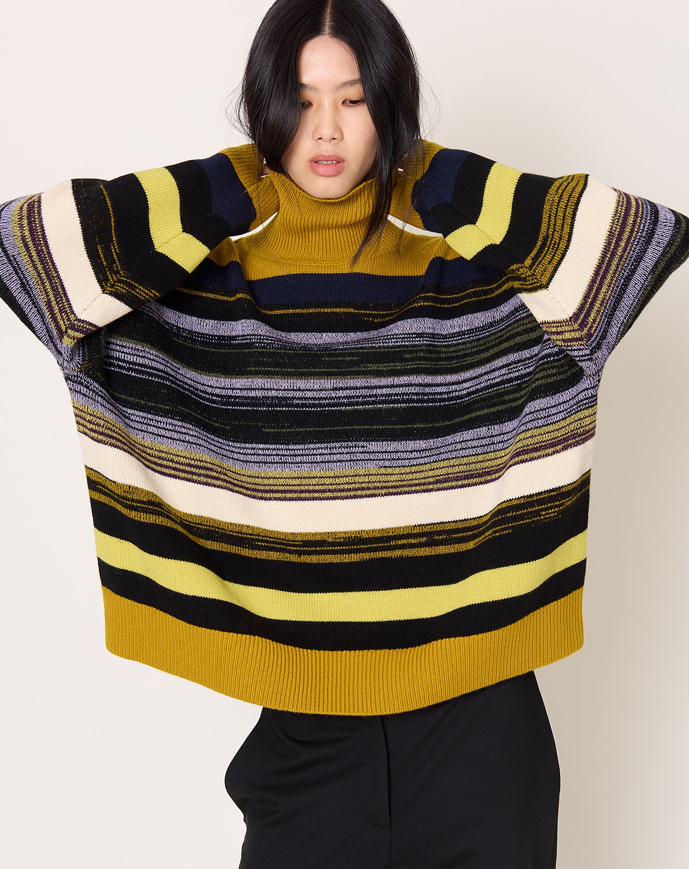 Zankov Junko Stripe Turtleneck in Honey
