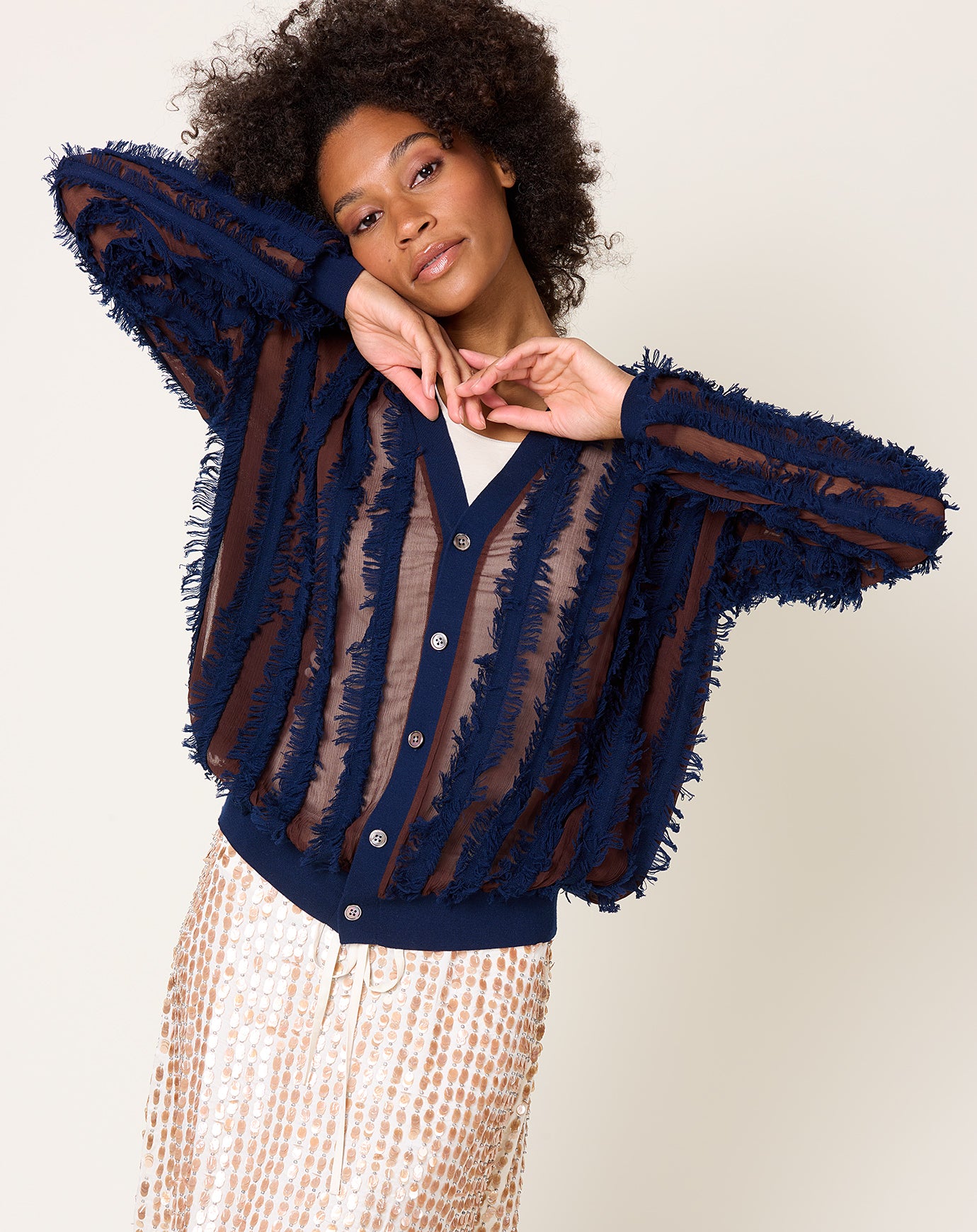 Zankov Oscar Cardigan in Midnight & Espresso