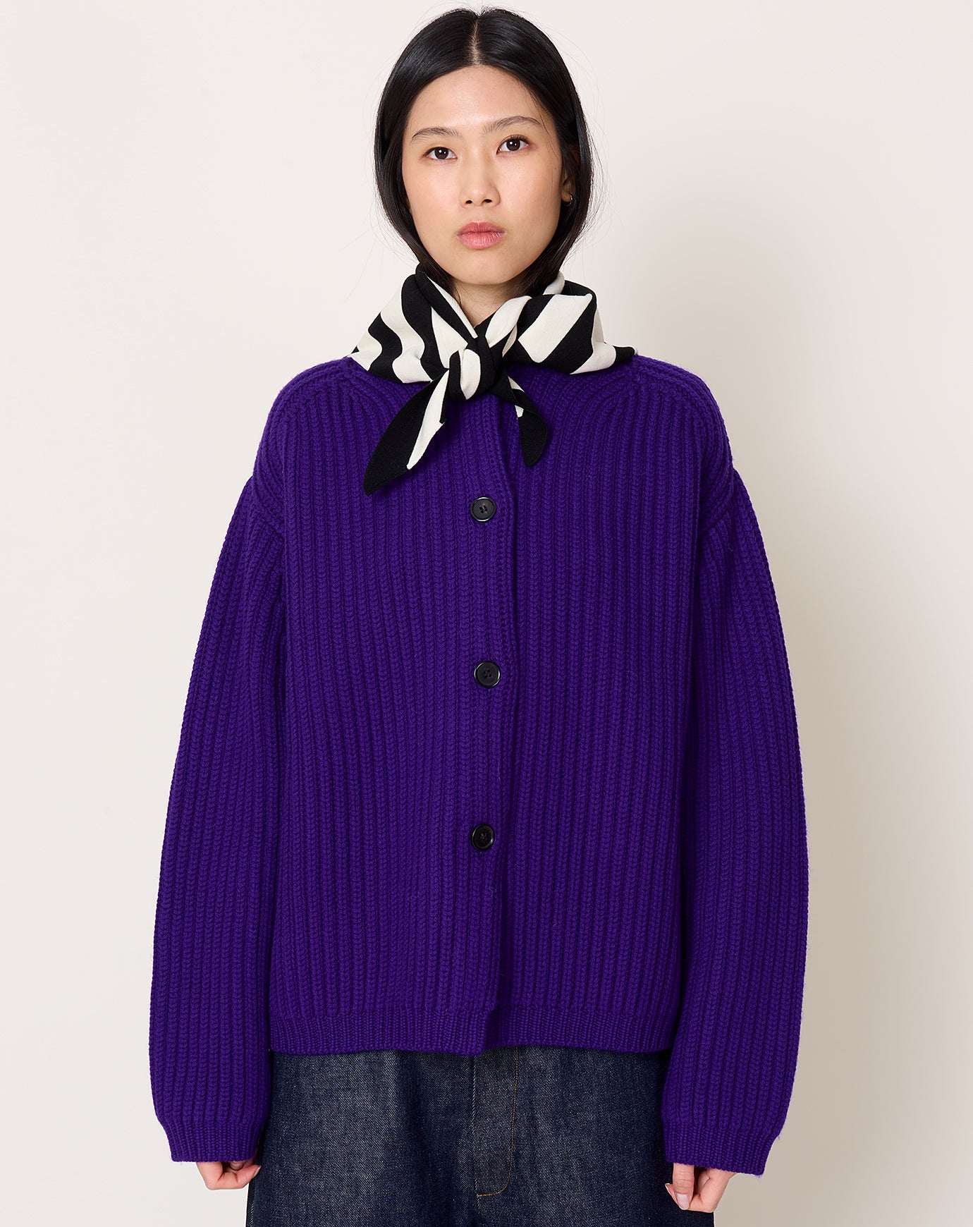 Zankov Timy Scarf in Black/White