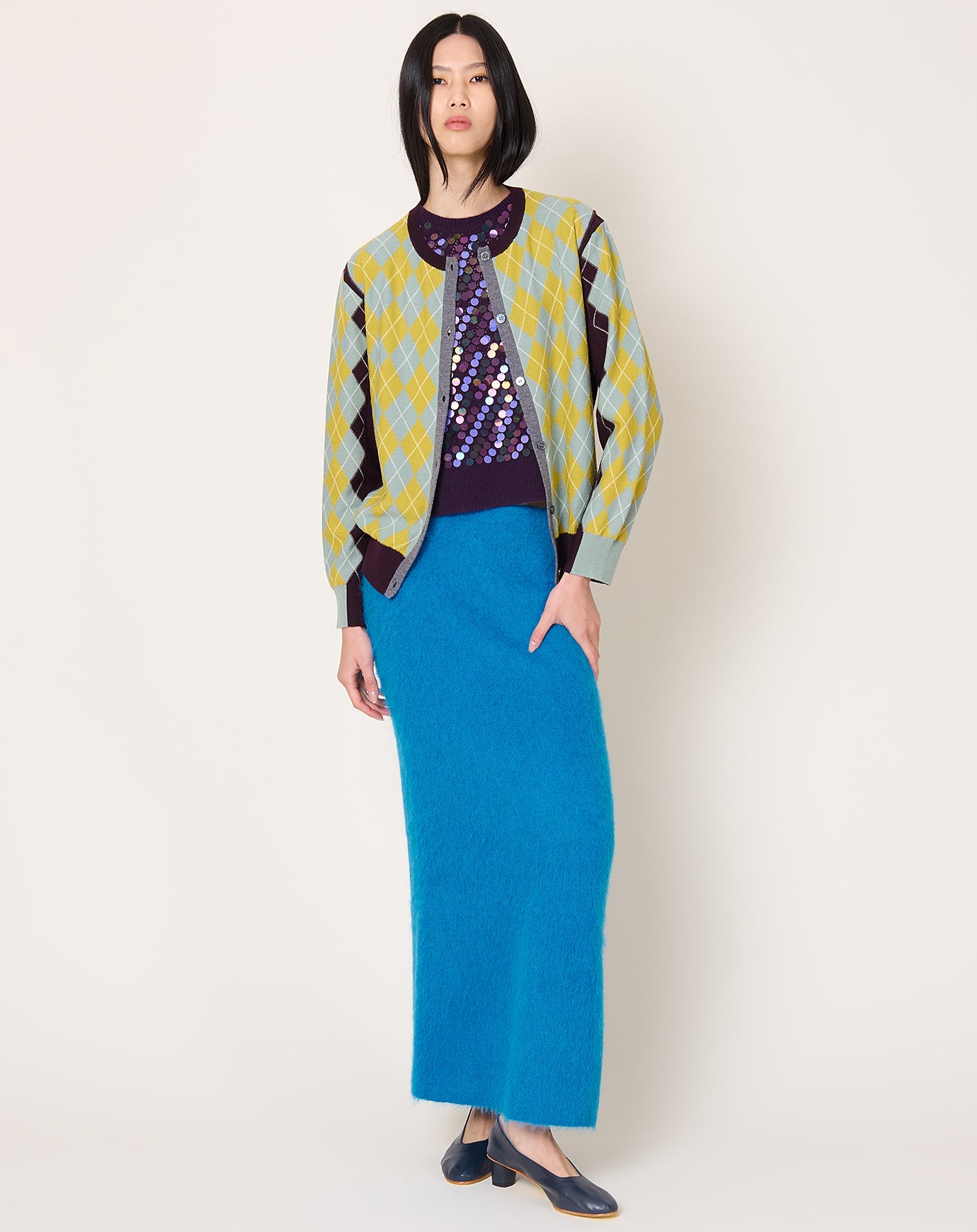 Zankov William Argyle Cardigan in Lemon