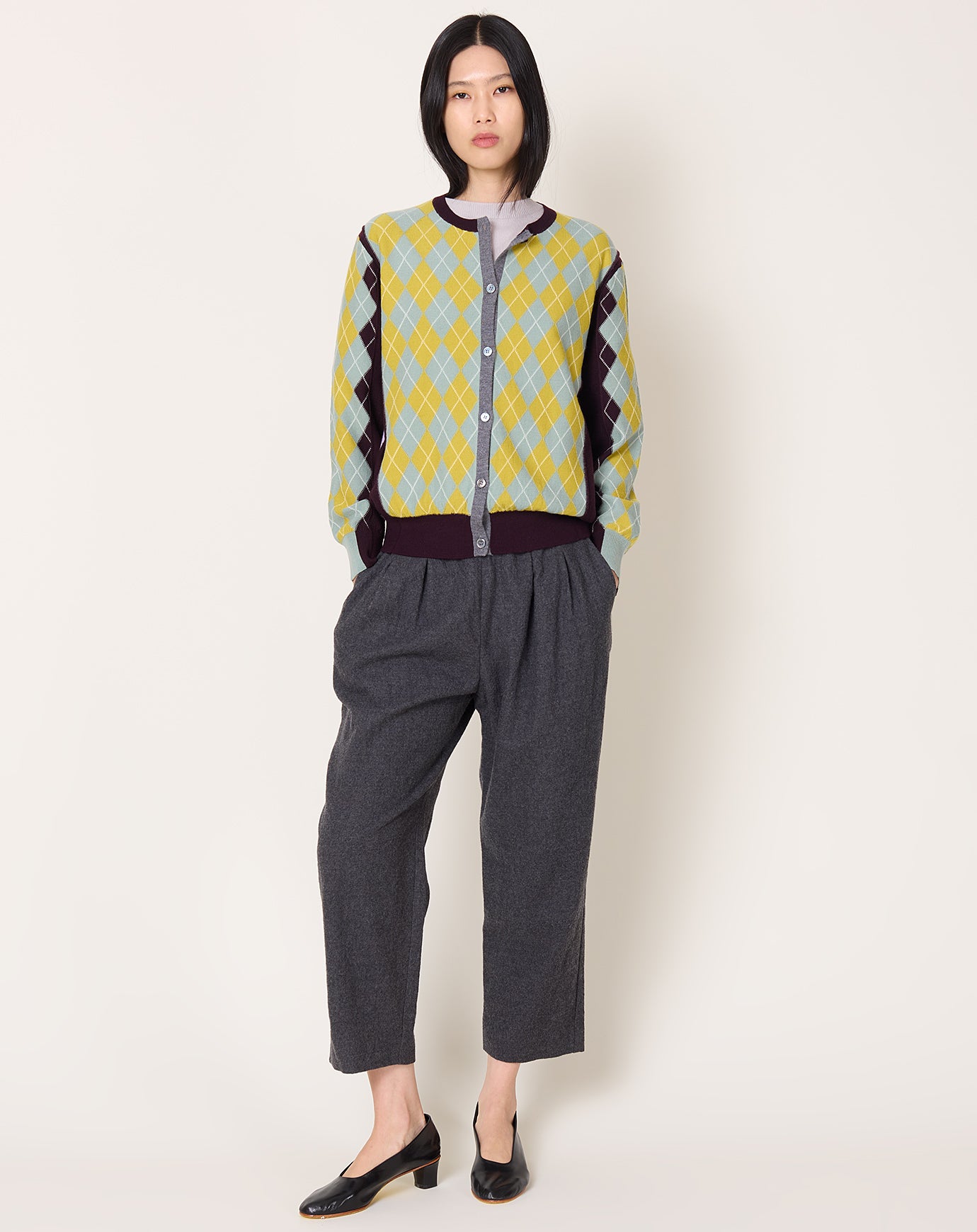 Zankov William Argyle Cardigan in Lemon