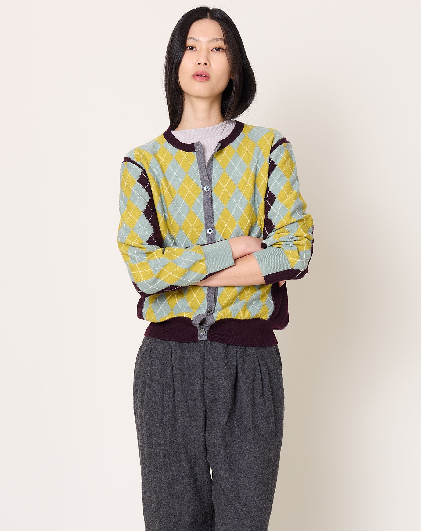 Zankov William Argyle Cardigan in Lemon