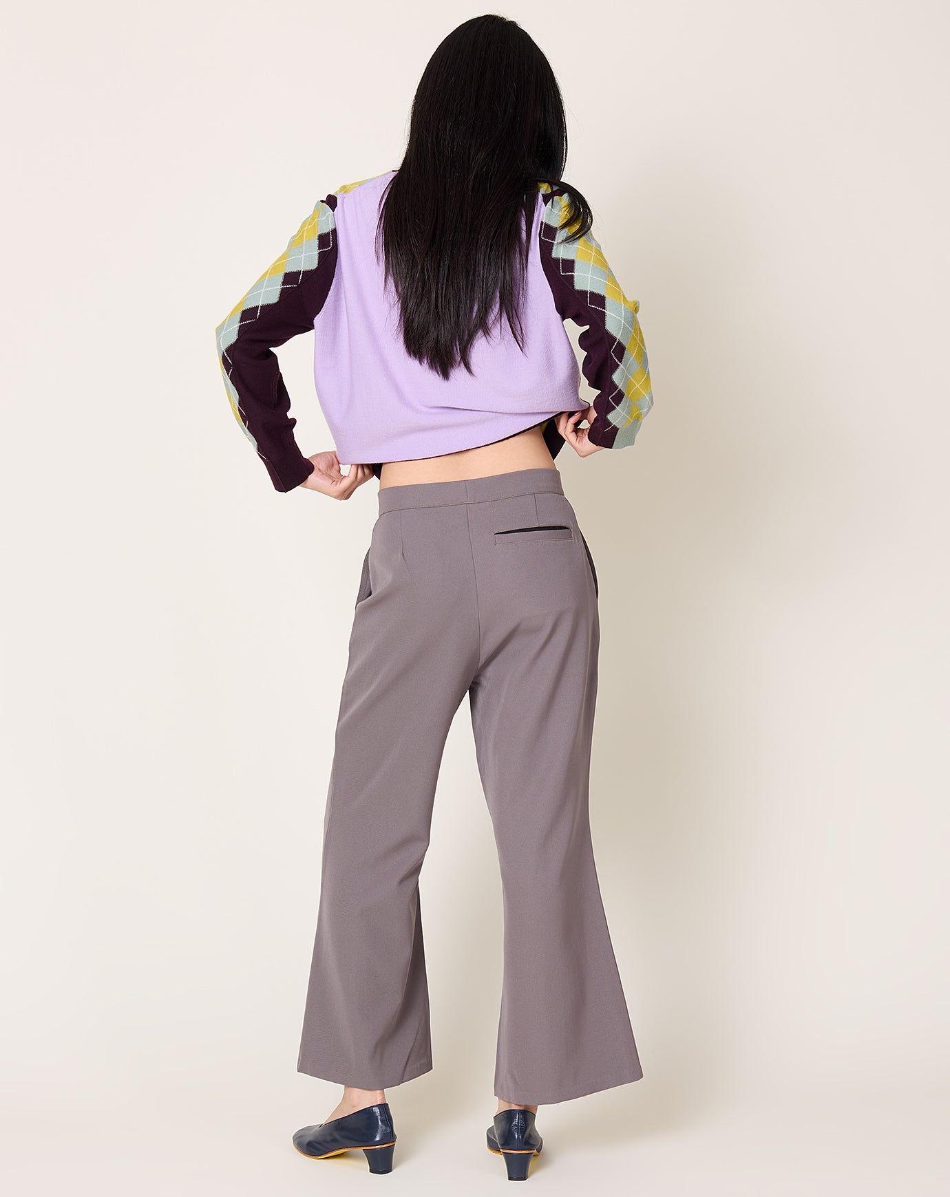 Zankov Wool Crepe Pant in Grey