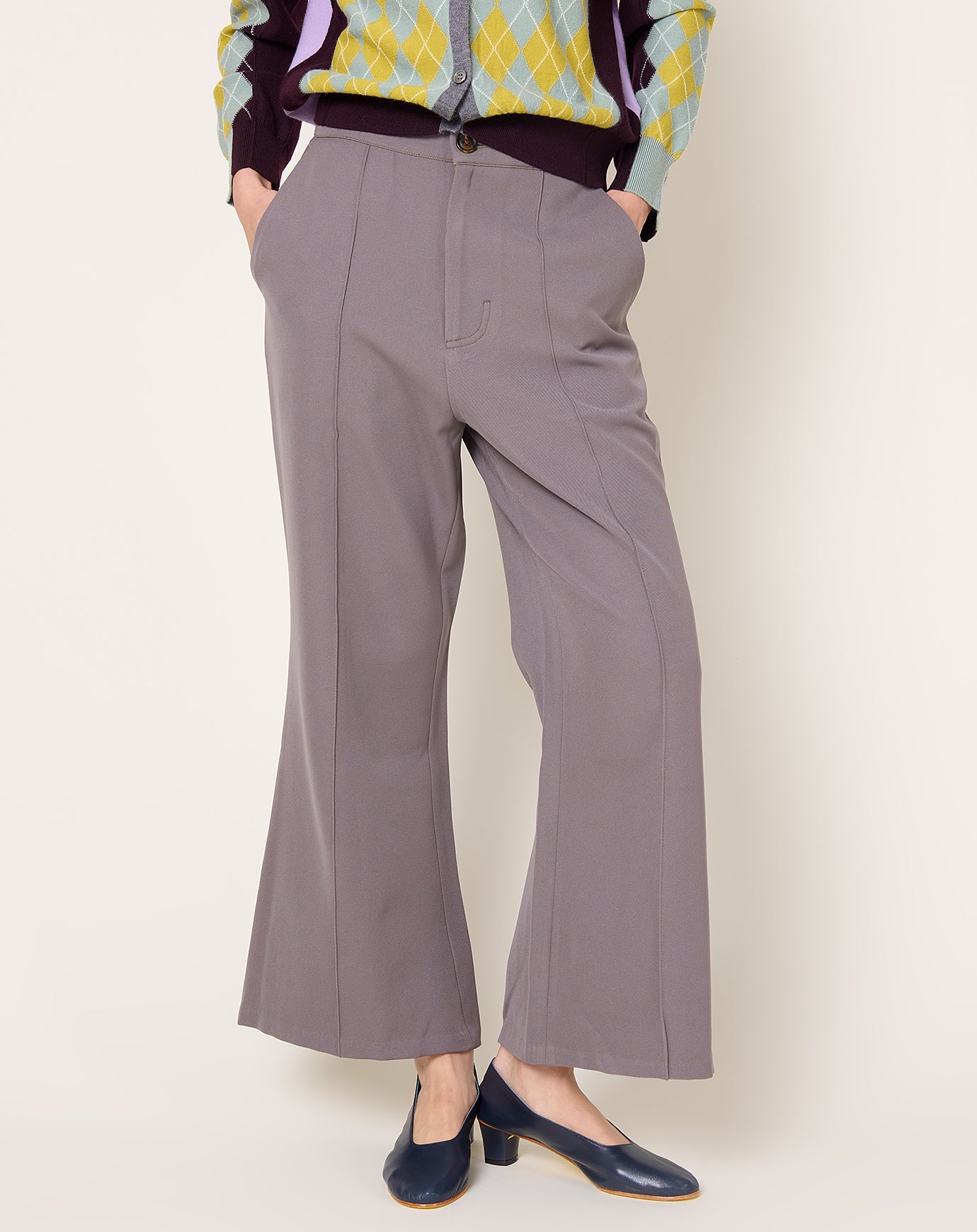 Zankov Wool Crepe Pant in Grey