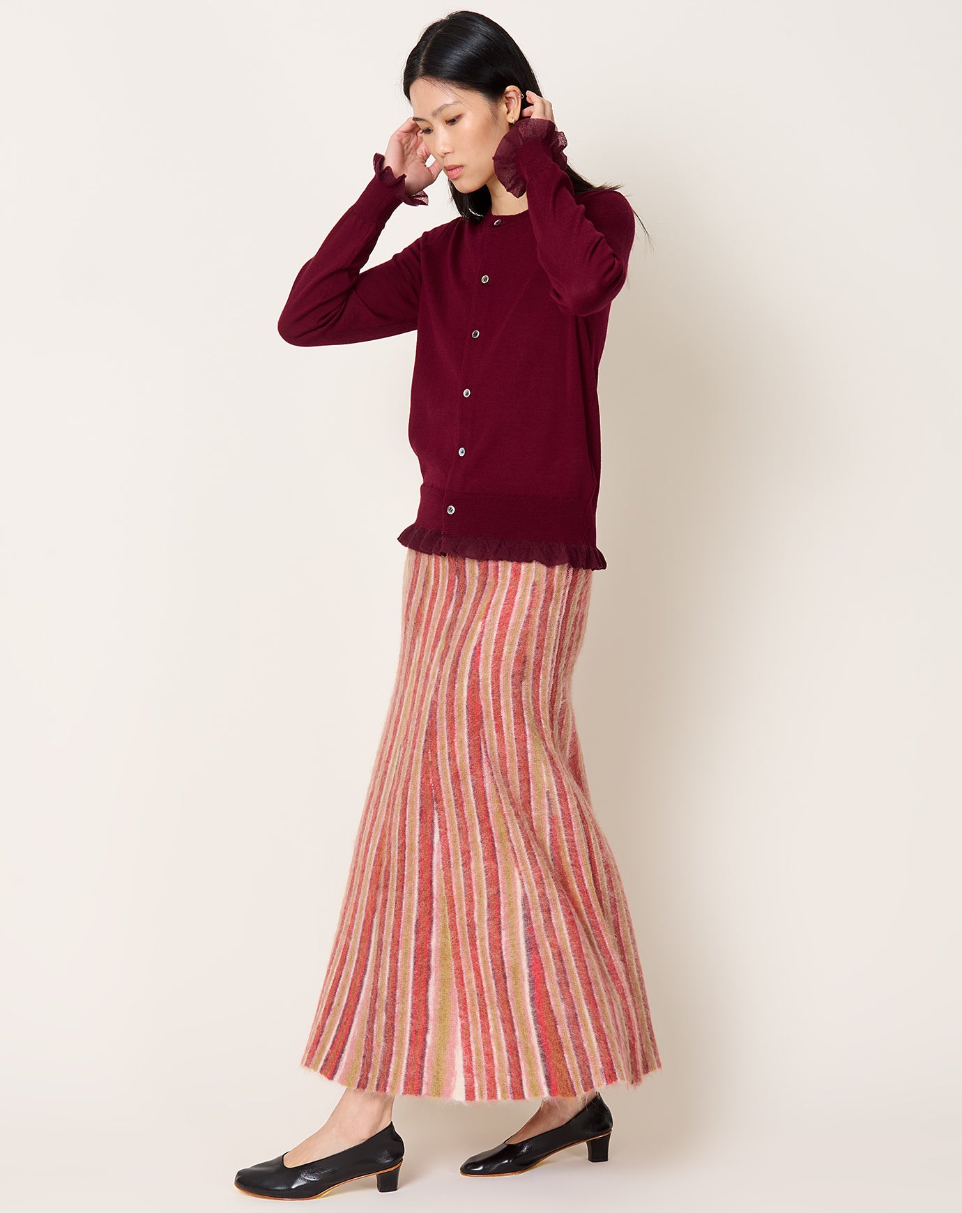 Zankov Zander Skirt in Camel Space Dye