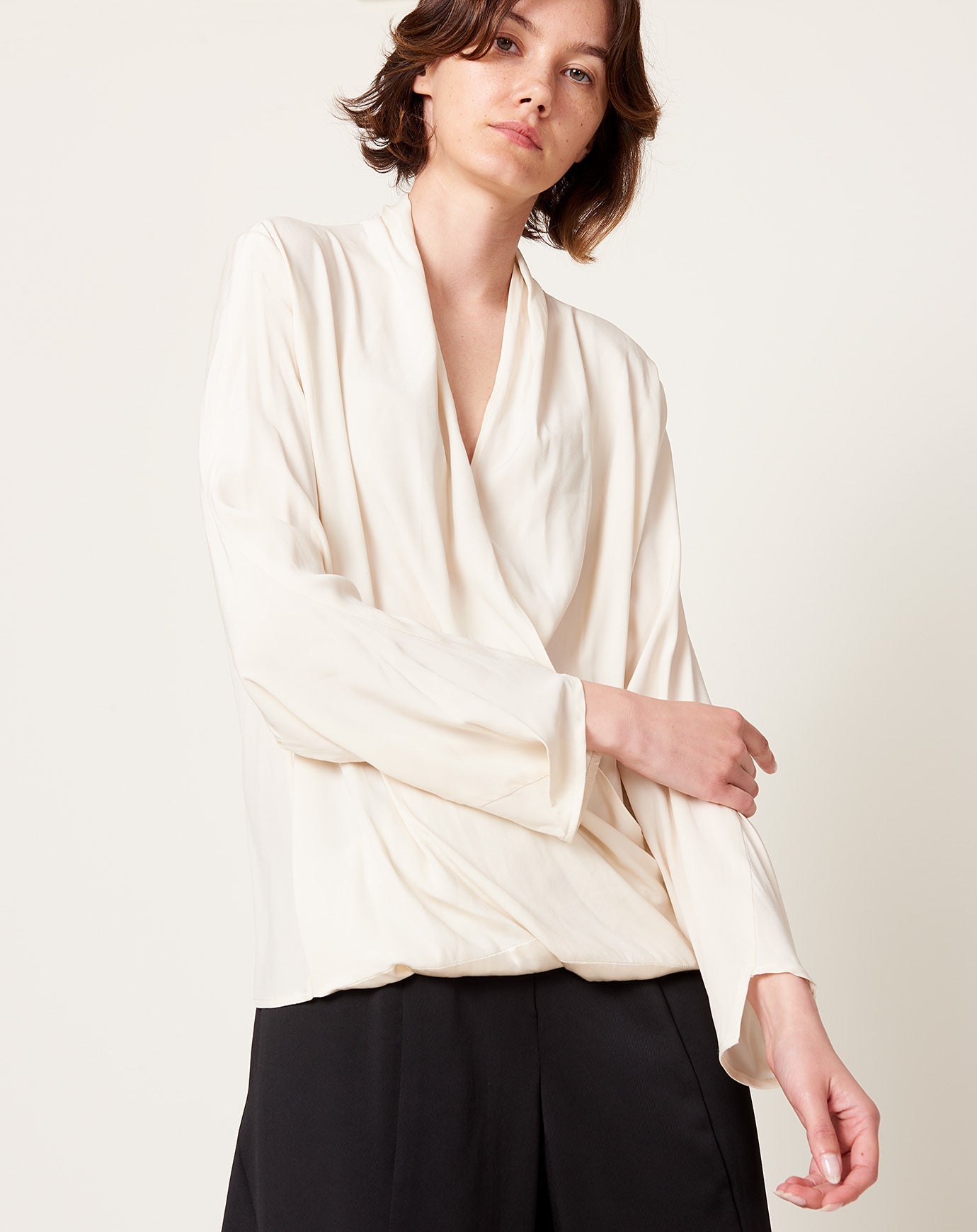 Zero + Maria Cornejo Jazmin Shirt in White Pepper