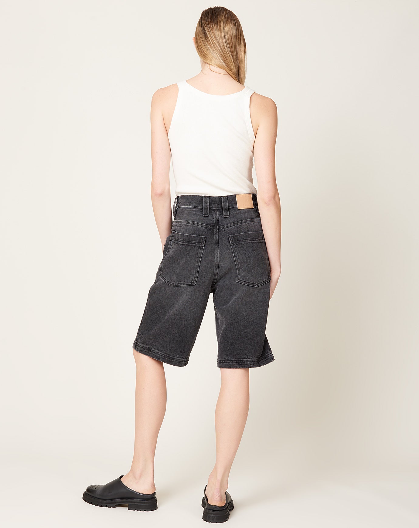 6397 Denim Carpenter Short in Stone Black