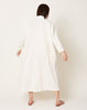 7115 by Szeki 3/4 Button Down Shirtdress in Off White