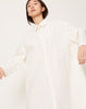 7115 by Szeki 3/4 Button Down Shirtdress in Off White