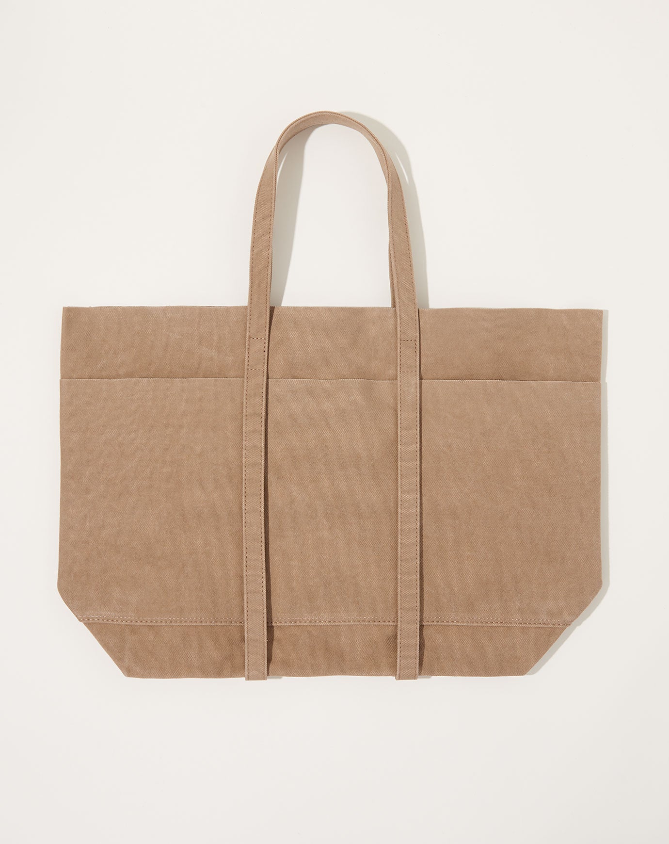 Amiacalva Washed Canvas 6 Pocket Tote in Taupe