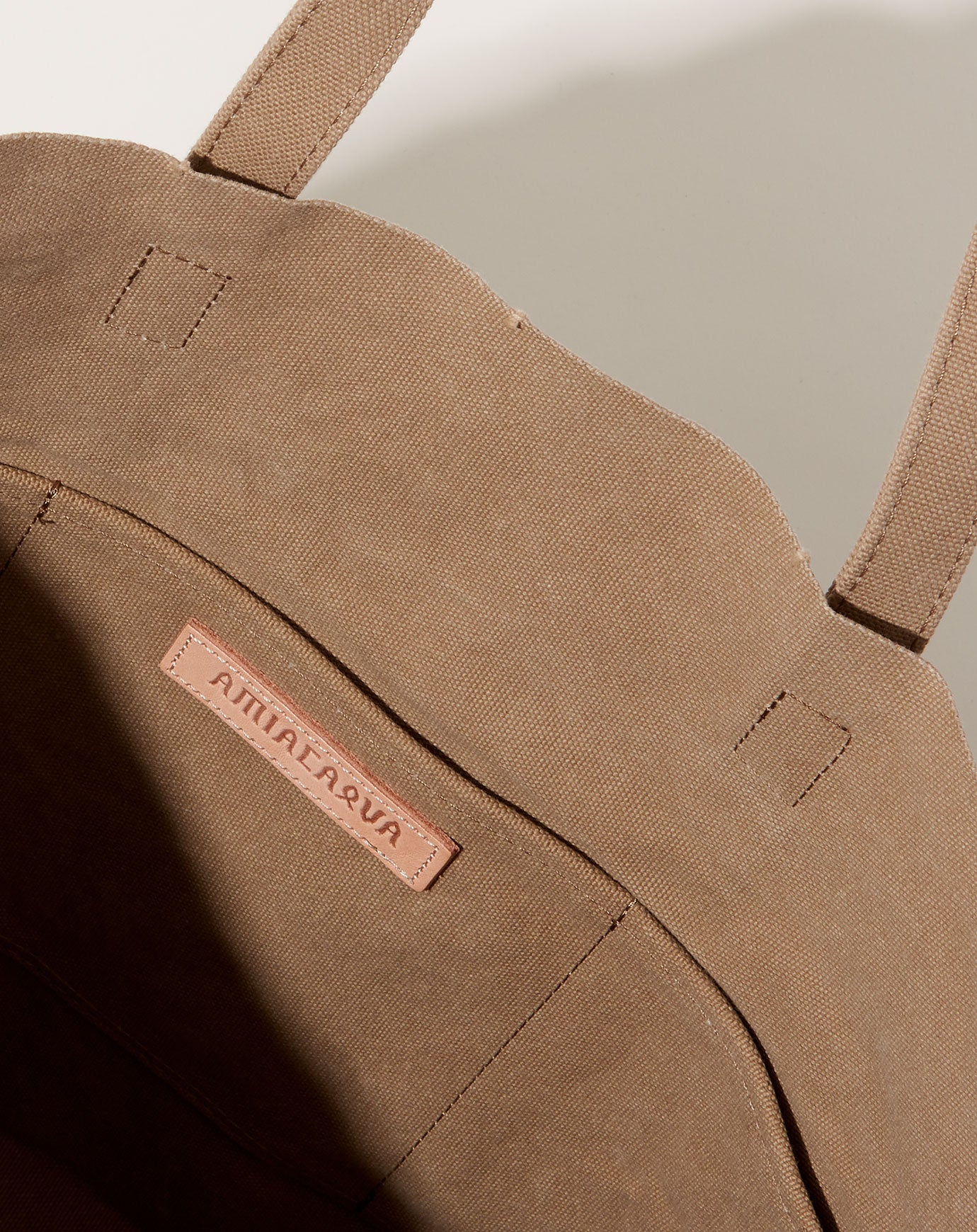Amiacalva Washed Canvas 6 Pocket Tote in Taupe