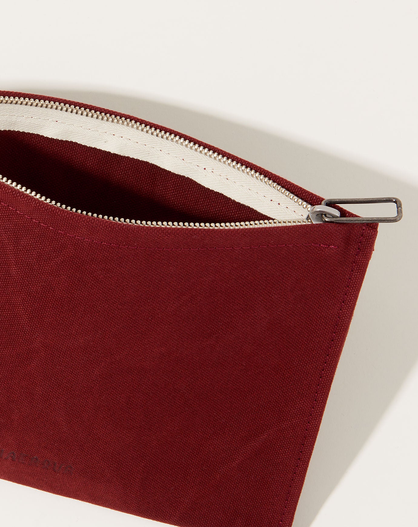 Amiacalva Washed Canvas Pouch in Burgundy