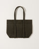 Amiacalva Washed Canvas 6 Pocket Small Tote in Olive