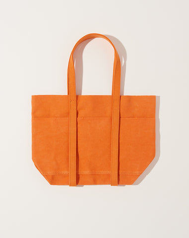Washed Canvas 6 Pocket Small Tote in Orange