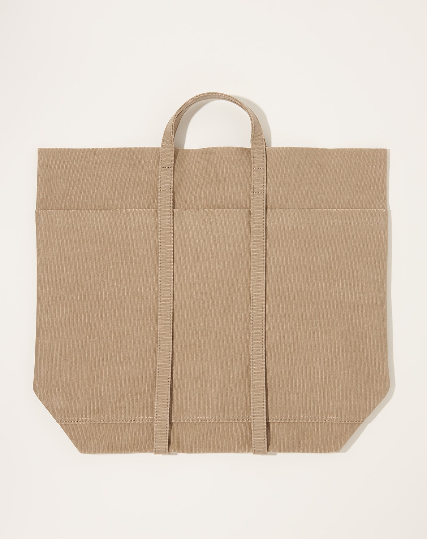 Amiacalva Washed Canvas 6 Pocket Tall Tote in Taupe