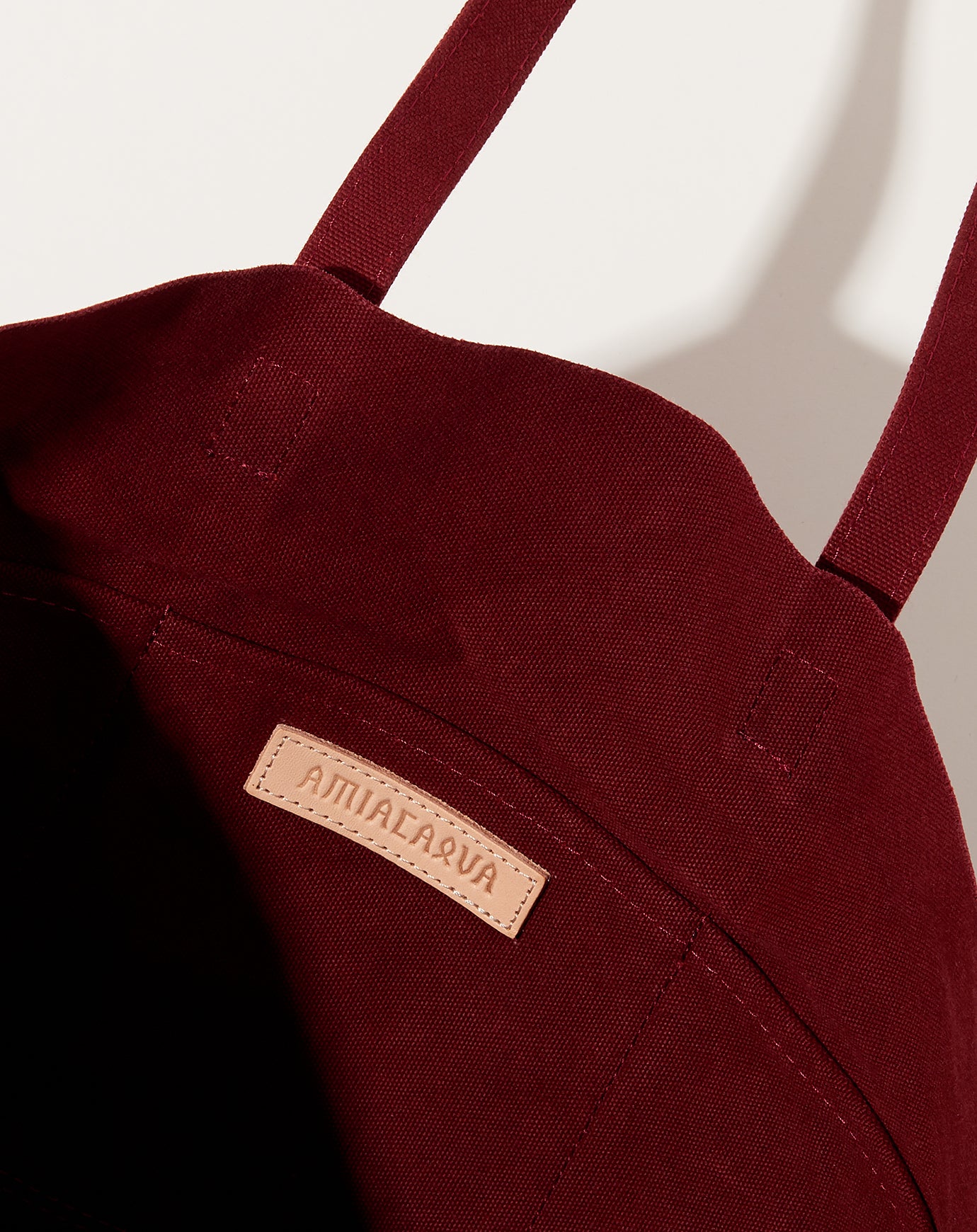 Amiacalva Washed Canvas 6 Pocket Tote in Burgundy