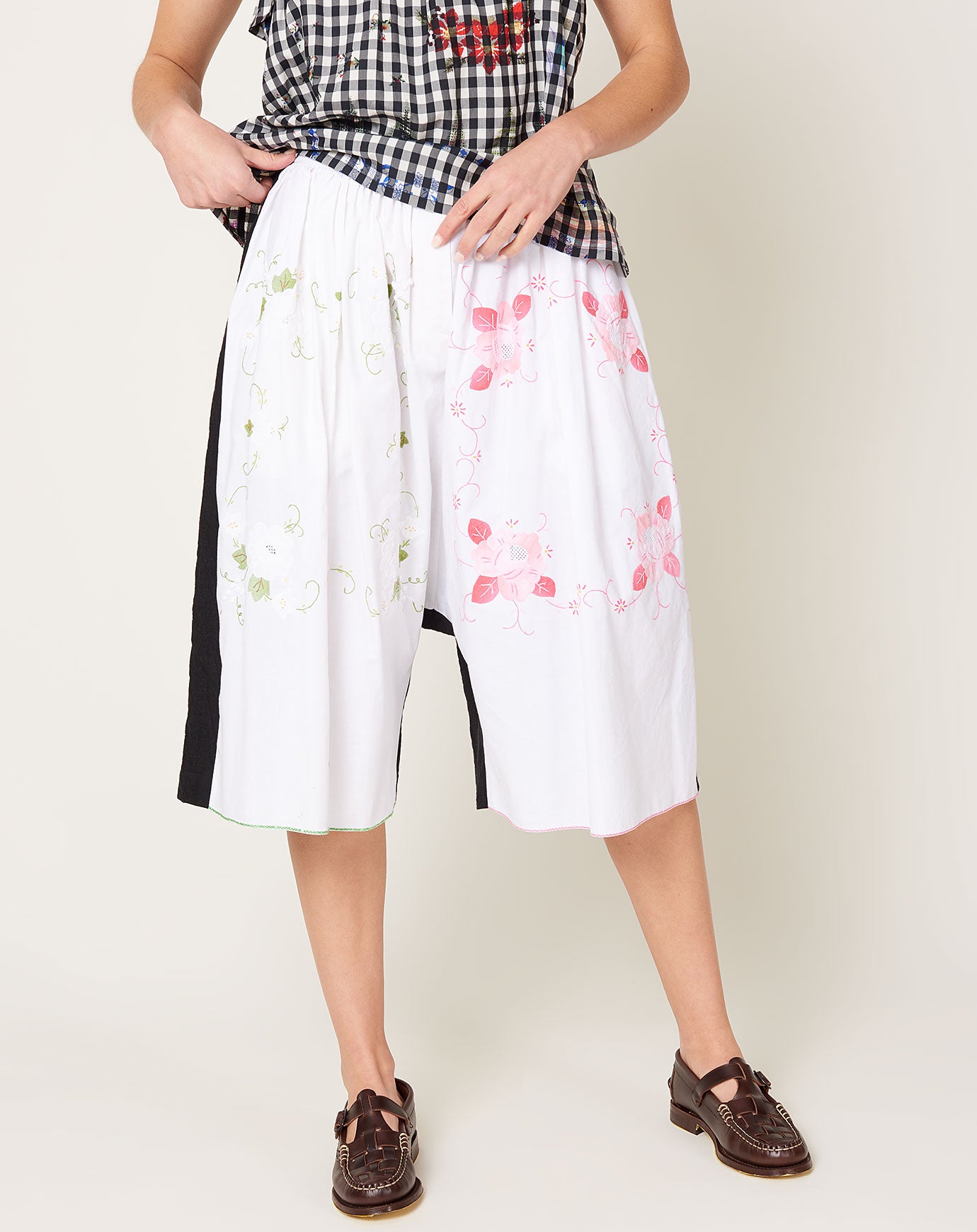 Anntian Upcycled Long Shorts in White