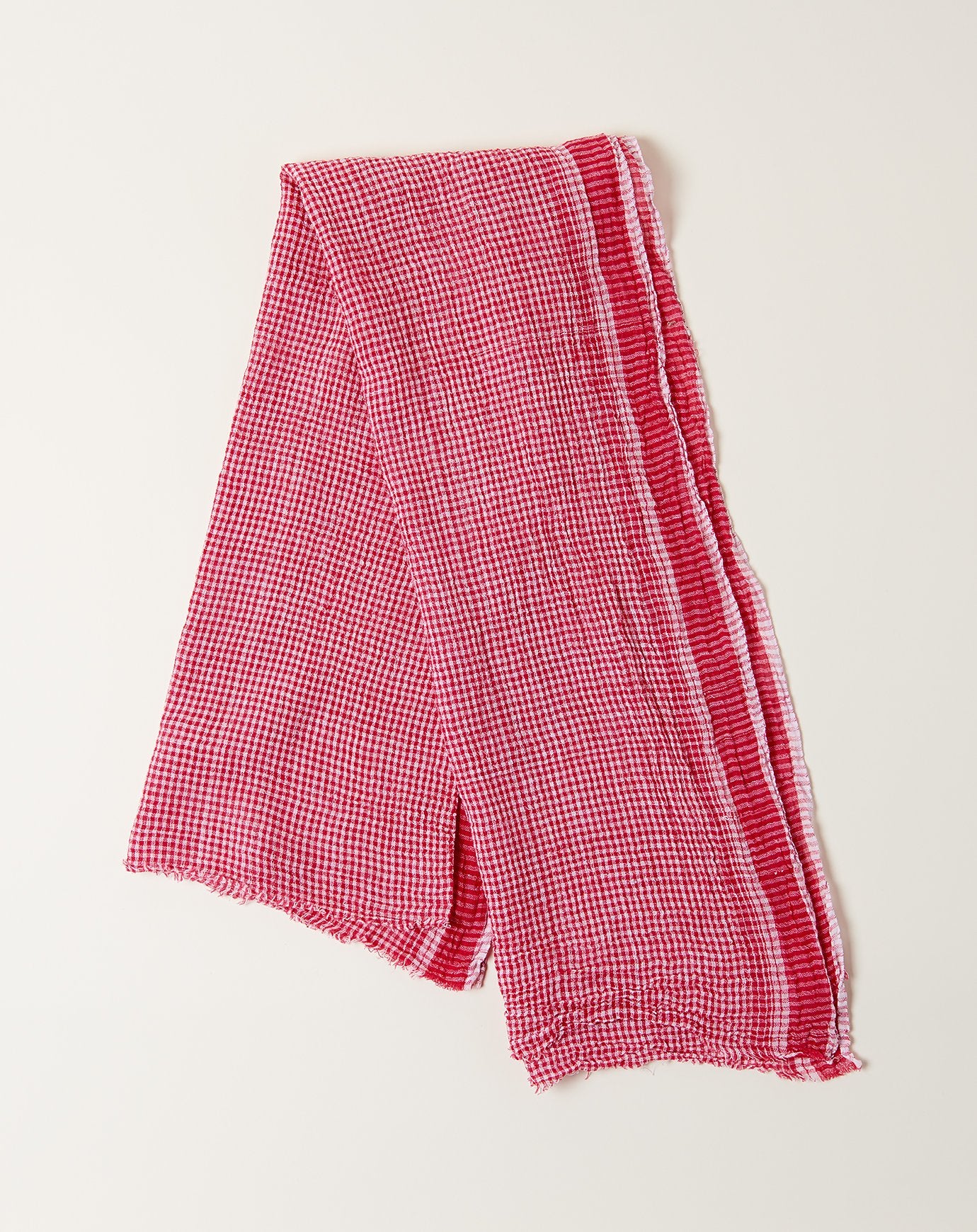 Auntie Oti Gingham Scarf in Red
