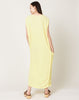 Black Crane Side Corded Dress in Lemon