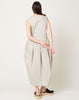 Black Crane Tulip Dress in Stone