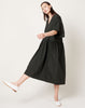 Black Crane V-Neck Dress in Shadow