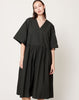Black Crane V-Neck Dress in Shadow