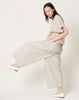 Black Crane Wide Pants in Stone