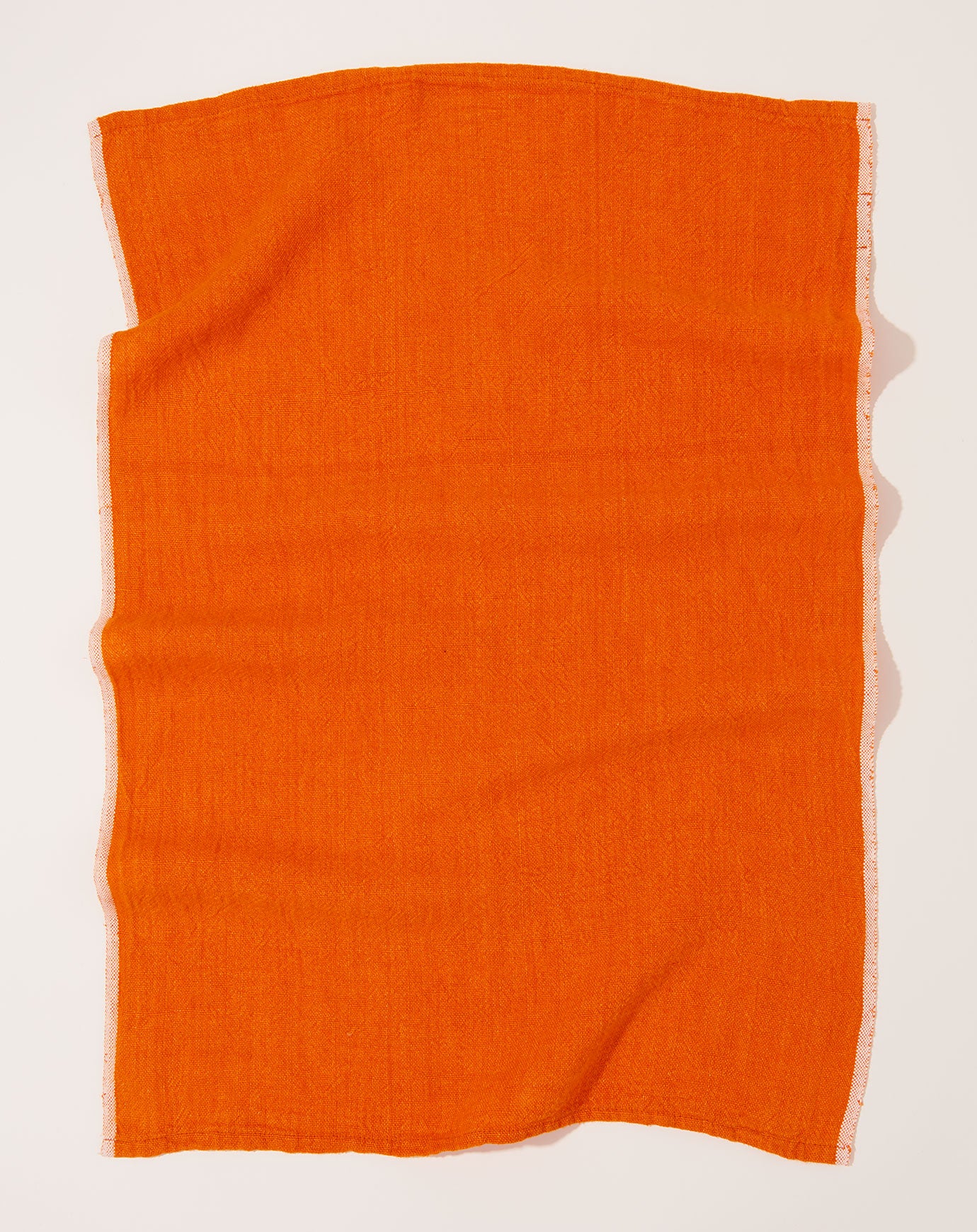 Caravan Chunky Linen Towels in Orange, Set of 2