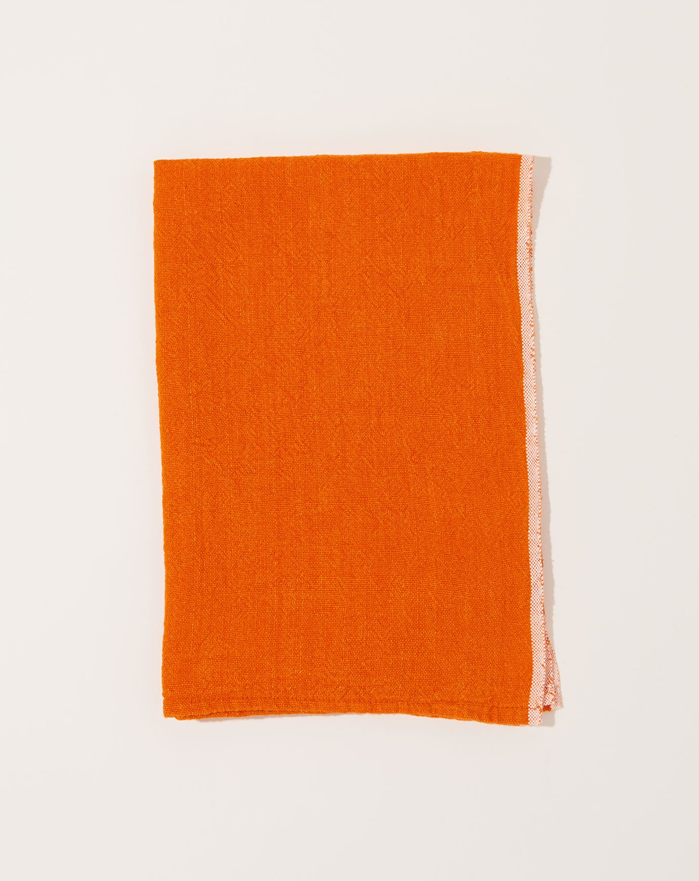 Caravan Chunky Linen Towels in Orange, Set of 2