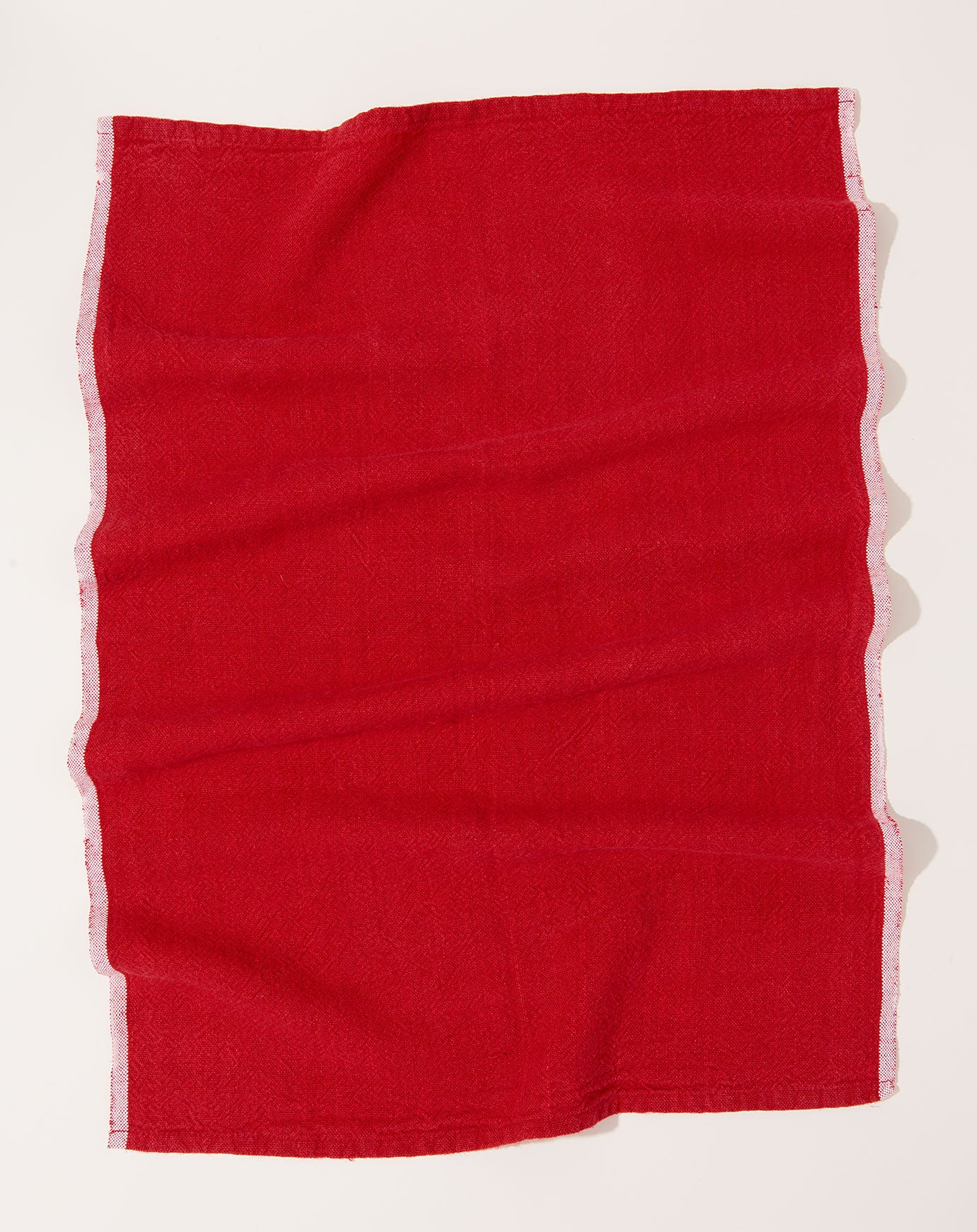 Caravan Chunky Linen Towels in Red, Set of 2