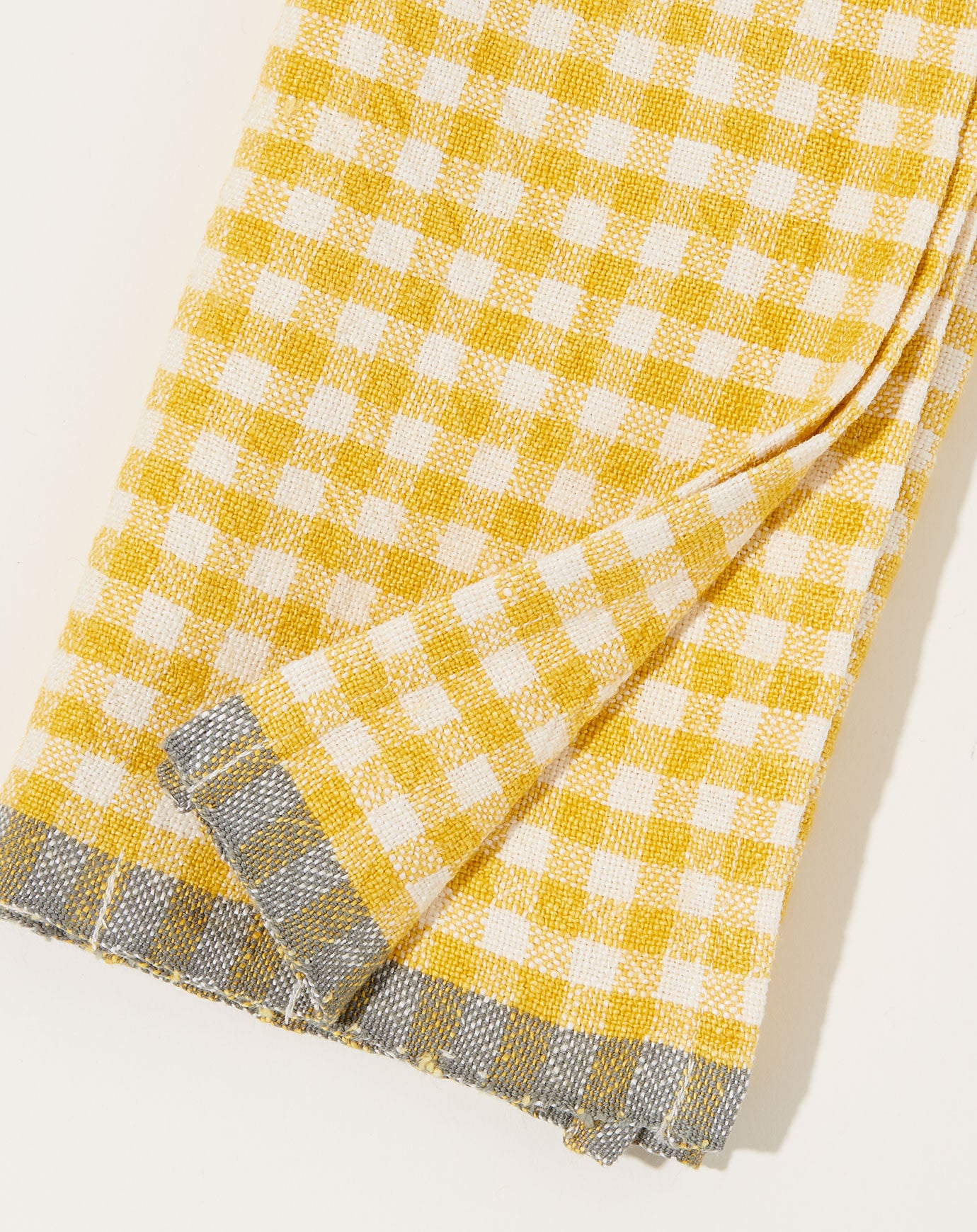 Caravan Two-Tone Gingham Napkins in Dijon & Grey, Set of 4 