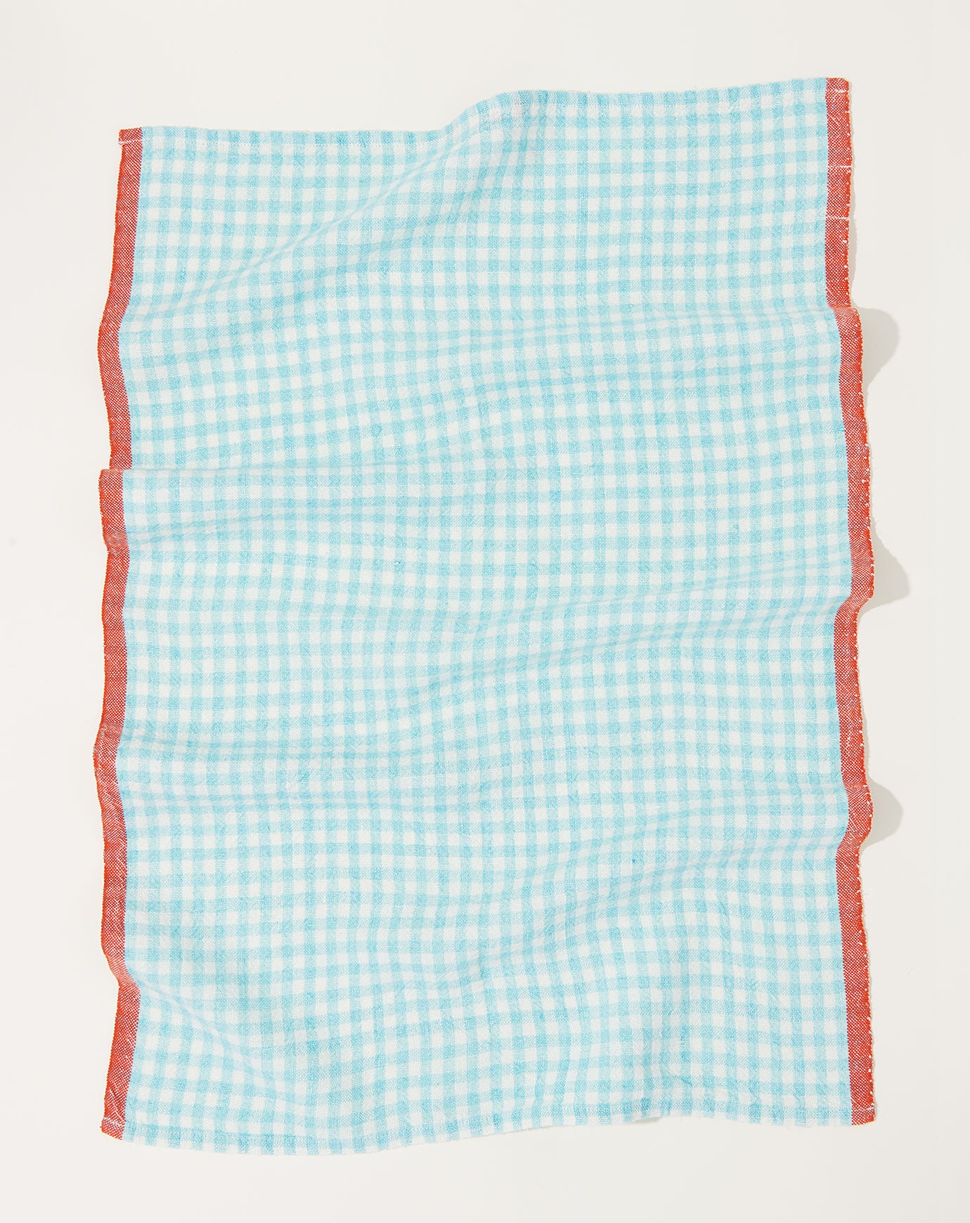 Caravan Two-Tone Gingham Towels in Aqua & Orange, Set of 2