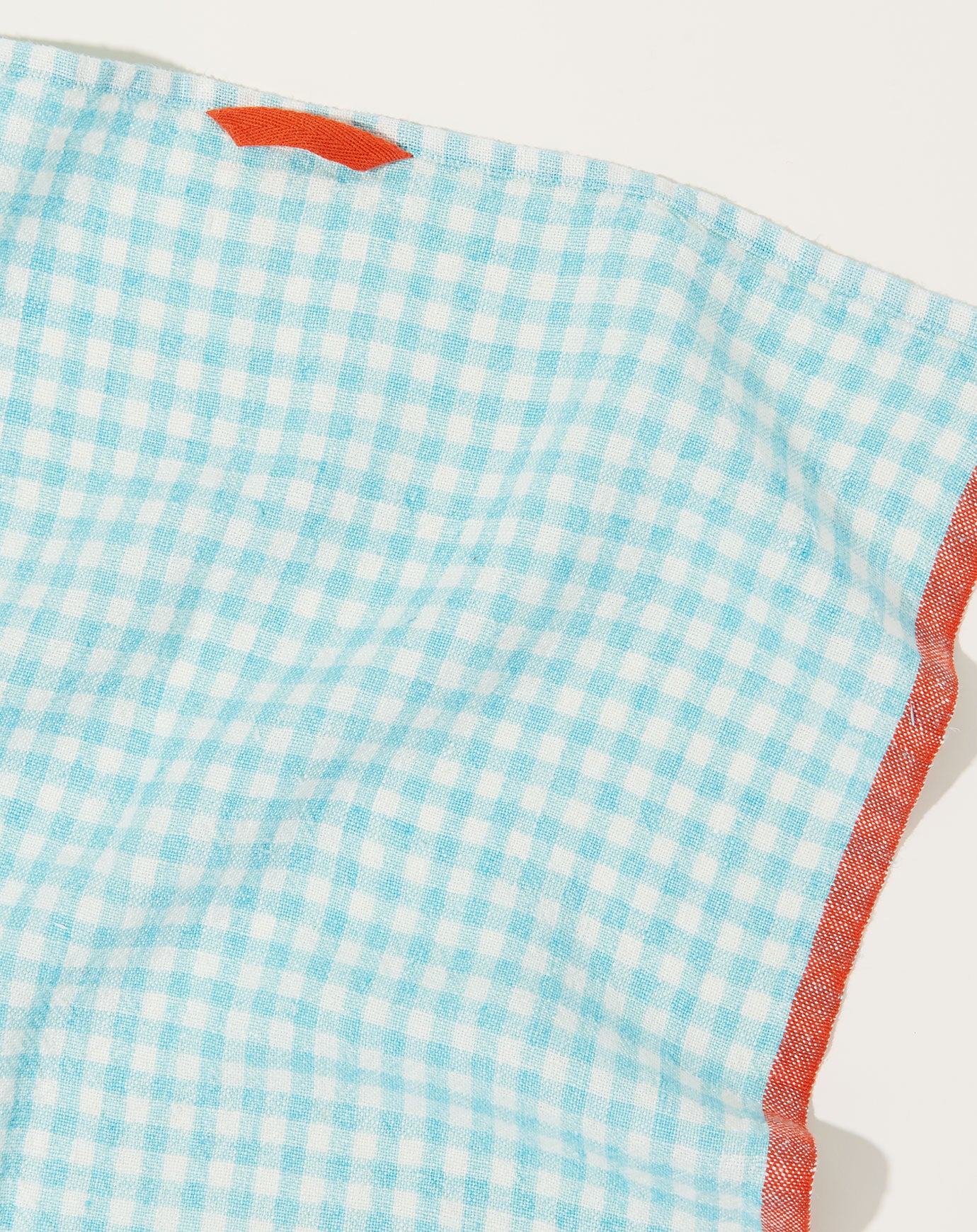 Caravan Two-Tone Gingham Towels in Aqua & Orange, Set of 2