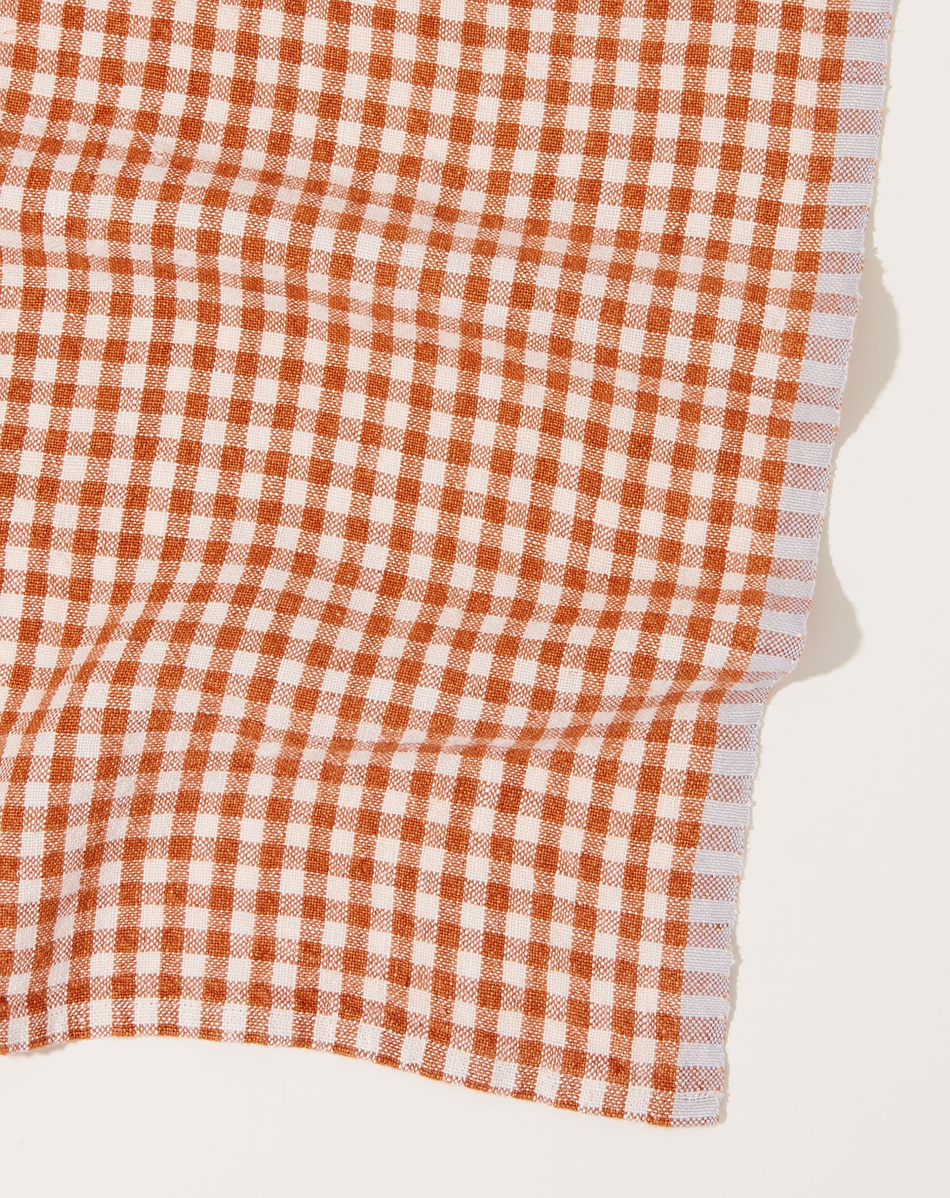 Caravan Gingham Tea Towels, Set of 2 - Aqua/Orange