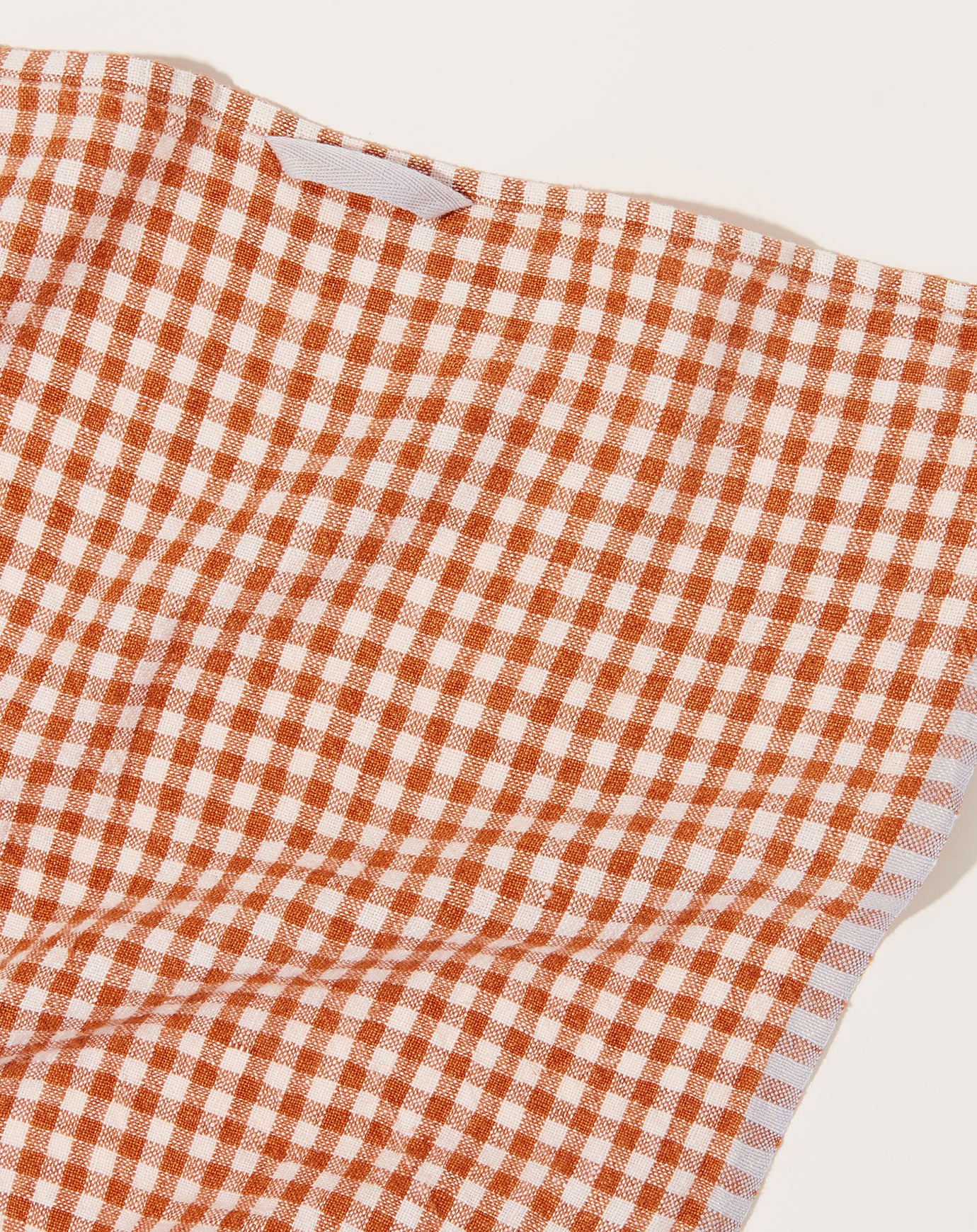 Caravan Gingham Tea Towels, Set of 2 - Orange/Aqua